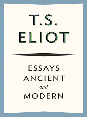 cover image of Essays Ancient and Modern